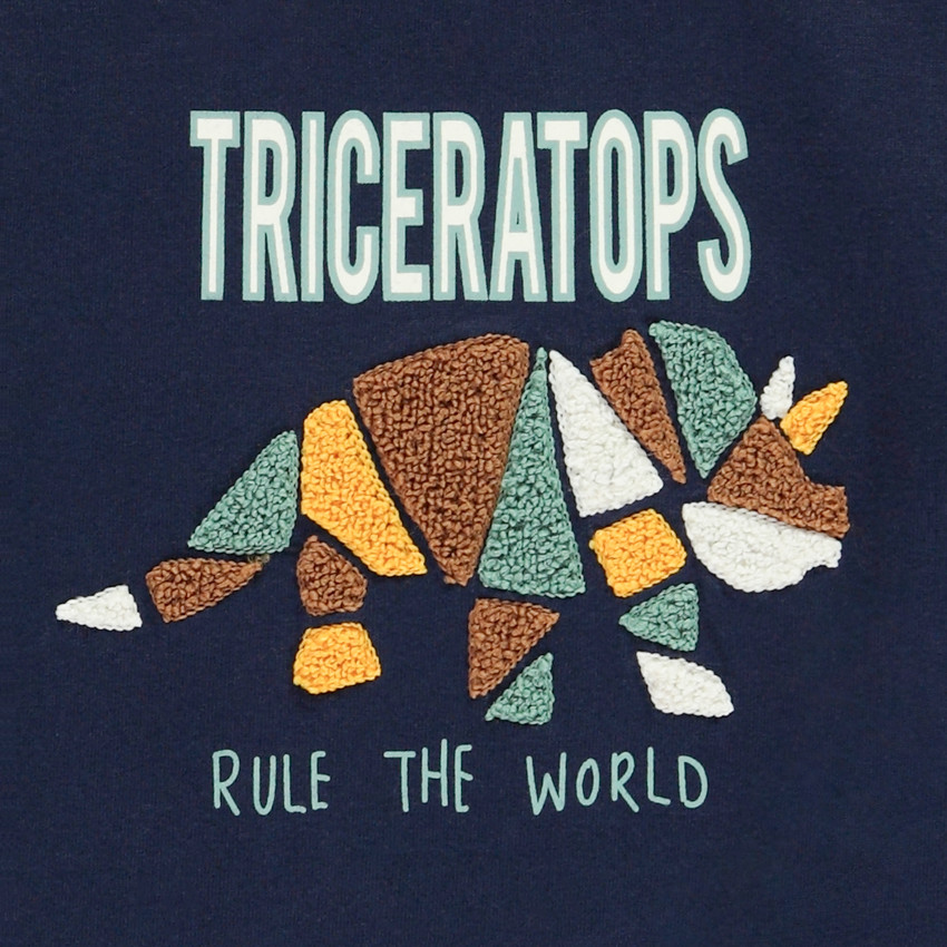 T-shirt μακρυμάνικο με σχέδιο από βρόχους για αγόρι 