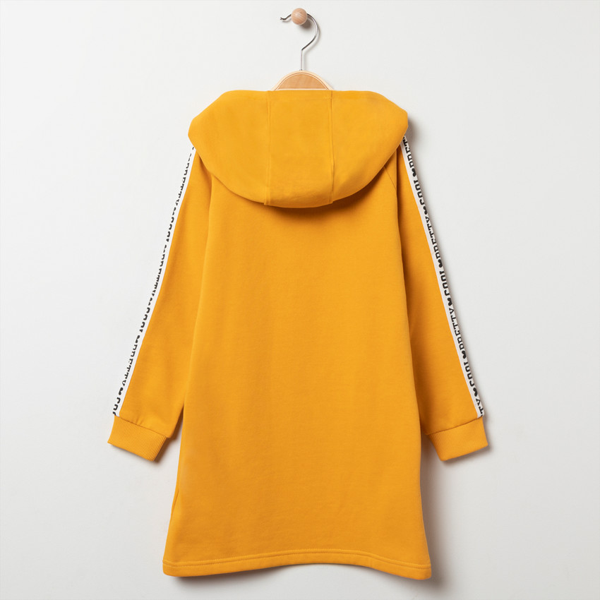 Φόρεμα μακρυμάνικο με κουκούλα και ρίγες για κόριτσι 