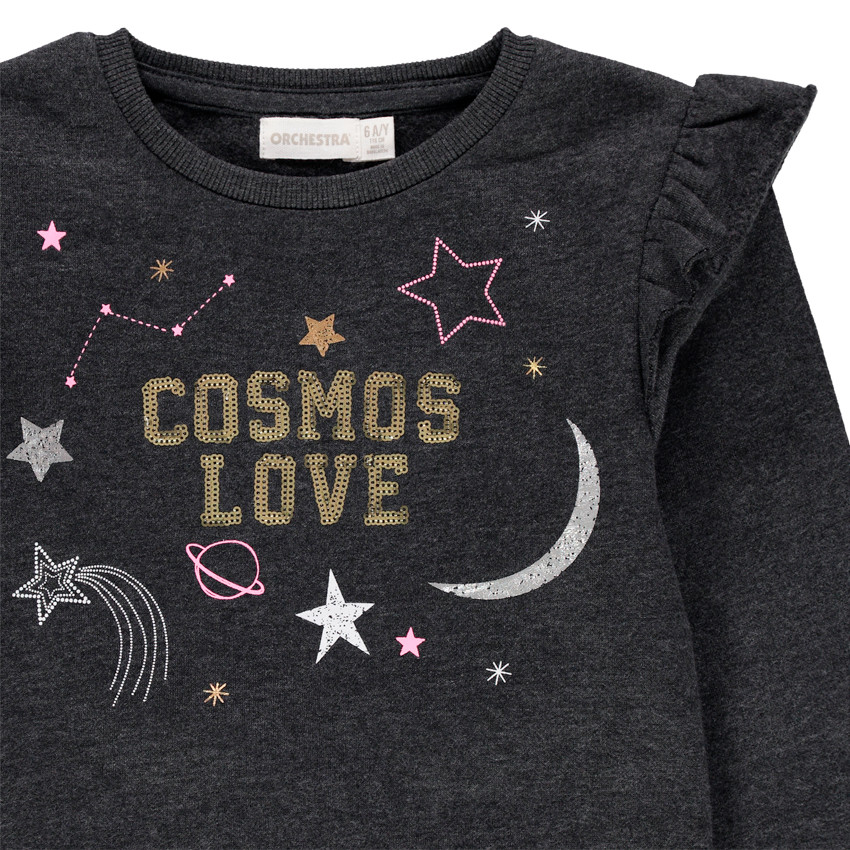 Sweat en molleton gratté à inscription en sequins 