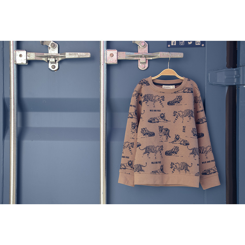 Φούτερ molleton με σχέδιο τίγρης για αγόρι 