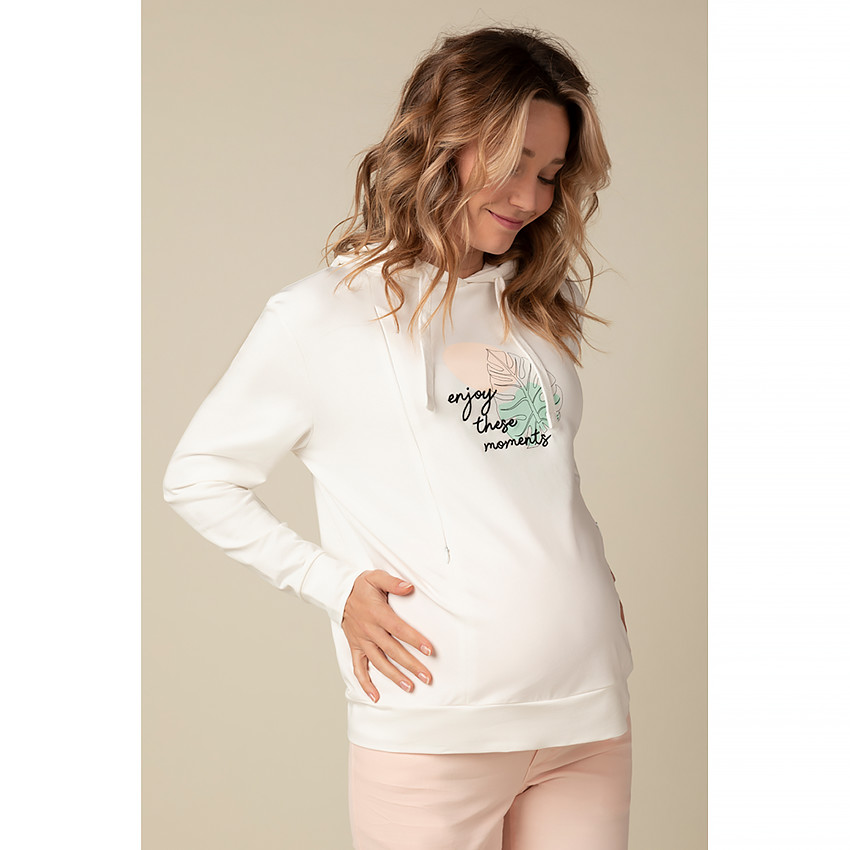 Sweat en molleton à capuche ave zip d'allaitement  Additional Sweat en molleton à capuche ave zip d'allaitement