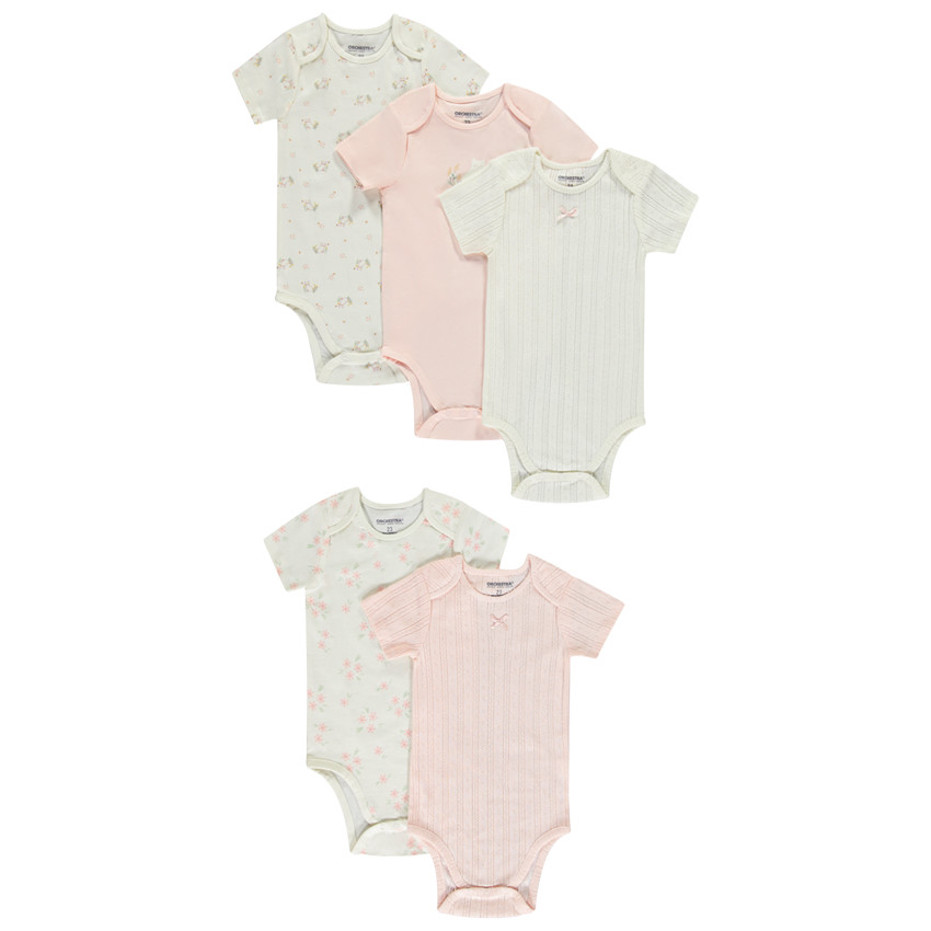 Σέτ από 5 κοντομάνικα φαντασίας μπόντι για κορίτσι με διαφορετικά ανοίγματα ανάλογα με την ηλικία 