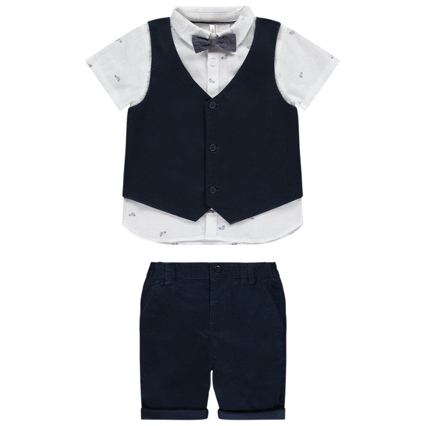 Σετ 3 τμχ. με φιόγκο για μωρό αγόρι 