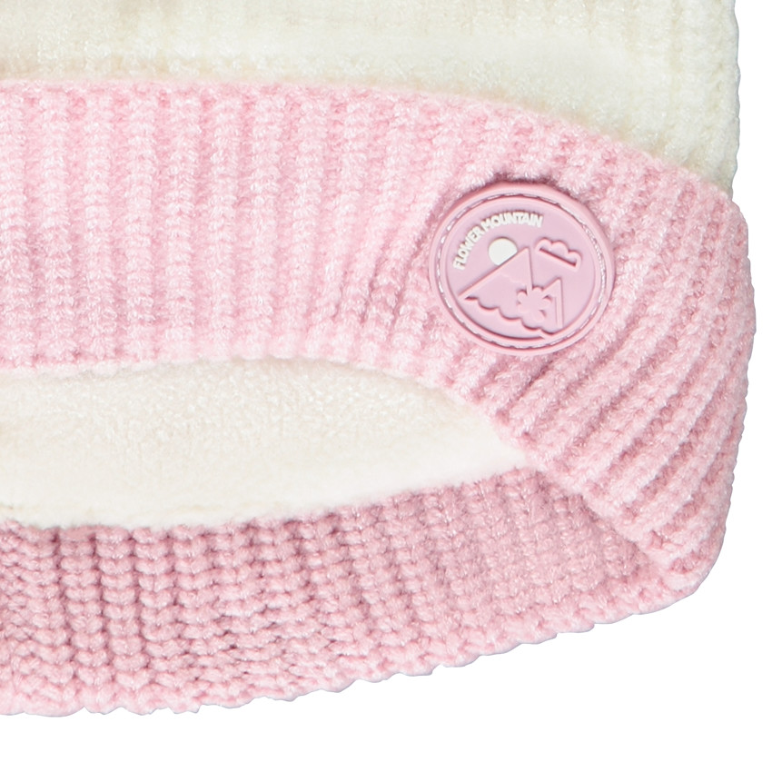 Καπέλο σκι από πλεκτό με χρωματικό μπλοκ για κορίτσι 