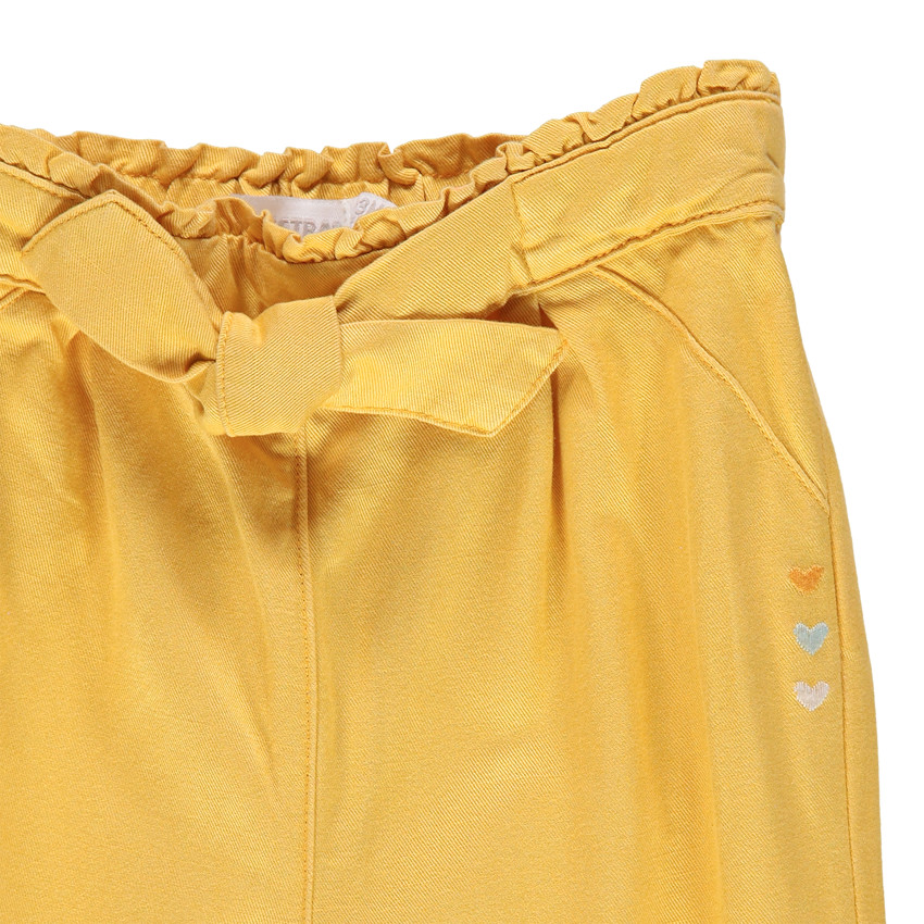 Παντελόνι fluide tencel με κεντητές καρδιές 