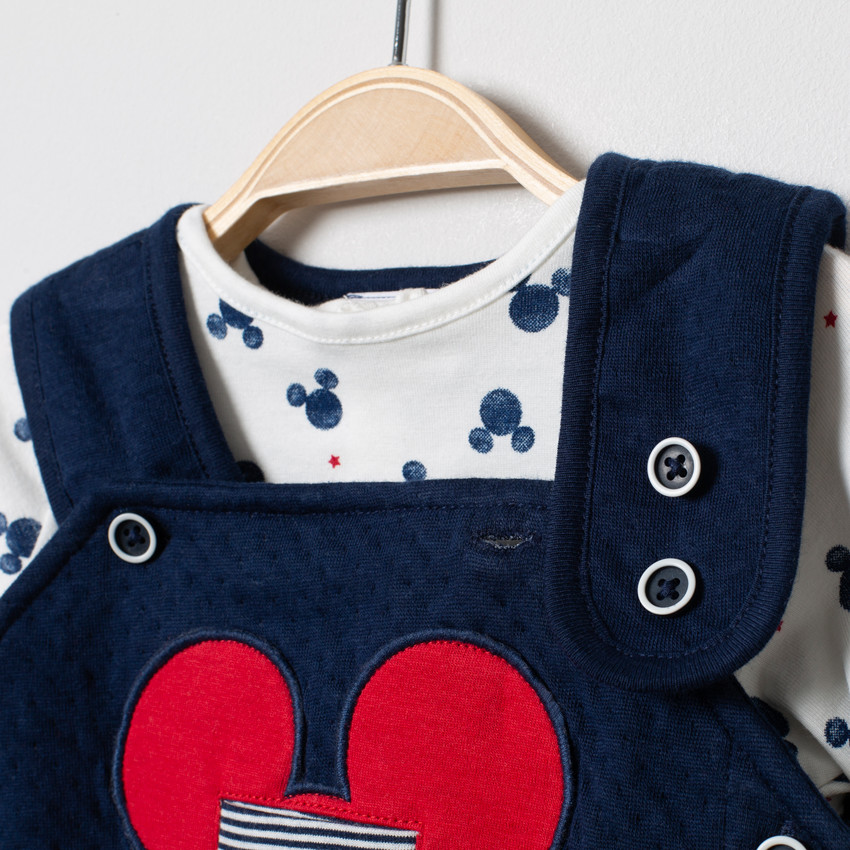 Ensemble salopette et t-shirt imprimés all-over Mickey Disney  