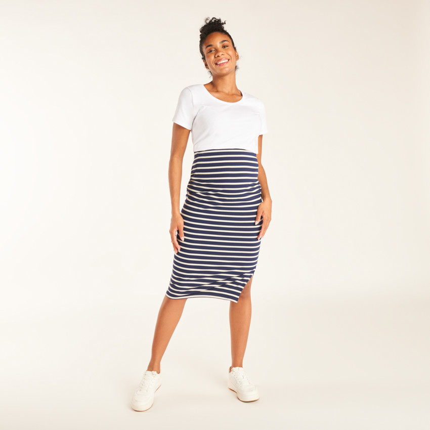 Μακριά κωνική φούστα με ρίγες για γυναίκες 