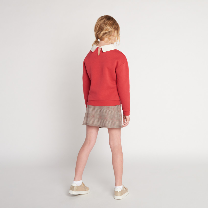 Jupe courte milano à carreaux et boucle pour fille 