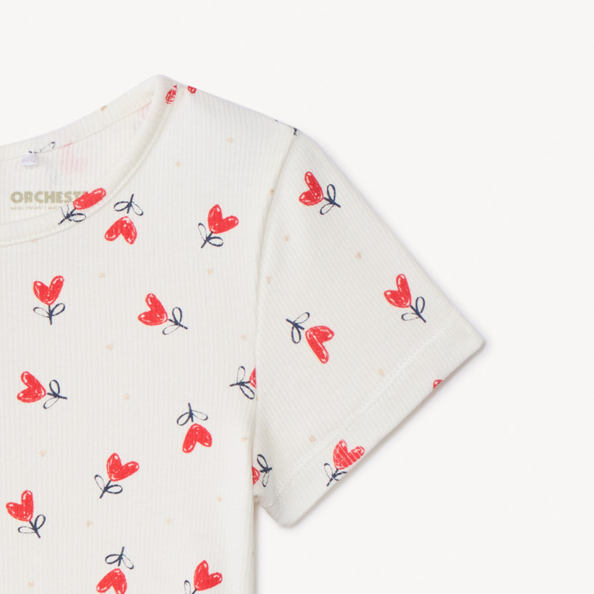 T-shirt με κοντά μανίκια και φανταστικό τύπωμα για μωρό κορίτσι 