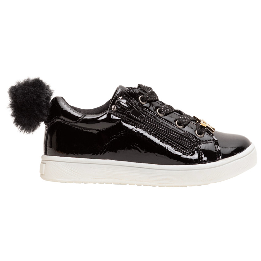 Αθλητικά παπούτσια λουστρίνι με φουντίτσα και χρυσαφί αστέρι 