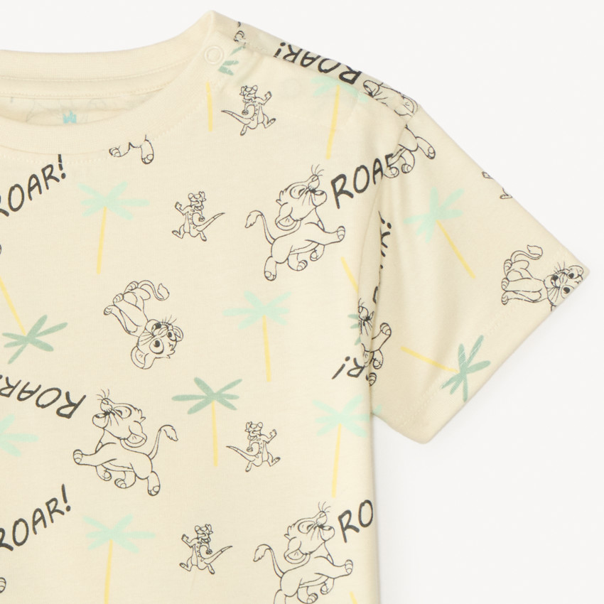 T-shirt à manches courtes 1/2 oversize imprimé Le Roi Lion Disney pour garçon. 