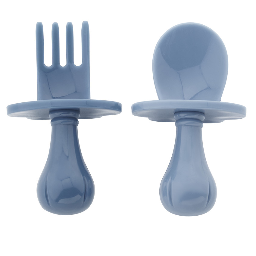 Σετ από 2 εργονομικά μαχαιροπίρουνα montessori Yummix - Μπλε 