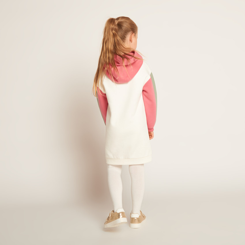 Robe en molleton à capuche effet colorblock pour fille  