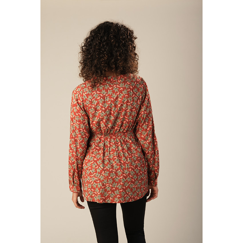 Tunique de grossesse manches longues à imprimé floral all-over 