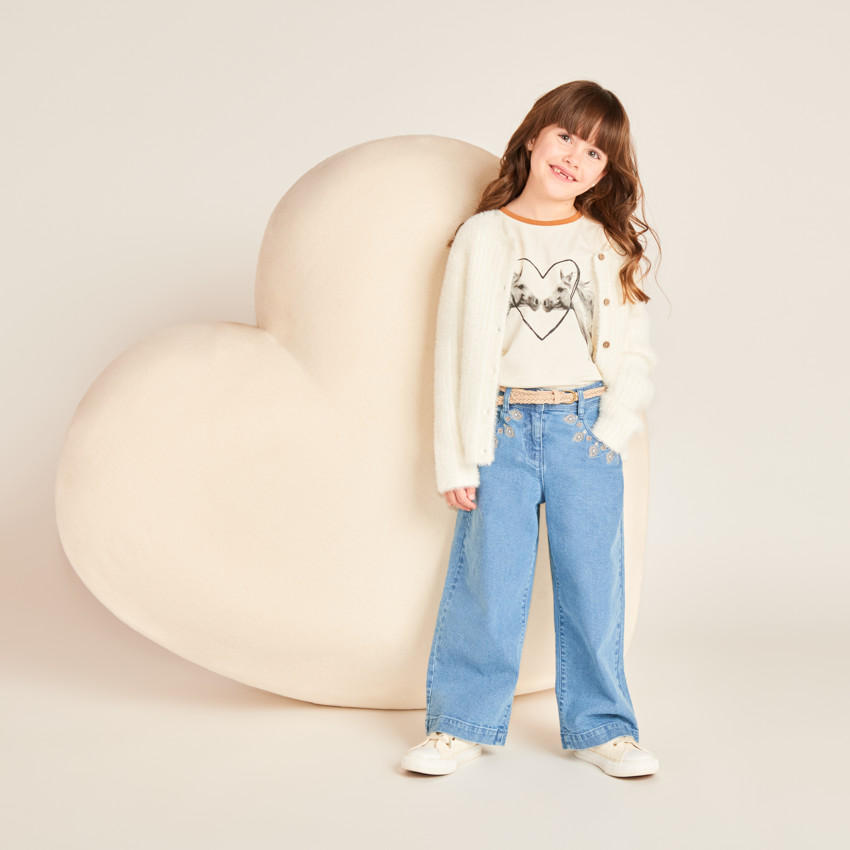 T-shirt με κοντά μανίκια με φωτοεκτύπωση αλόγων για κορίτσια 