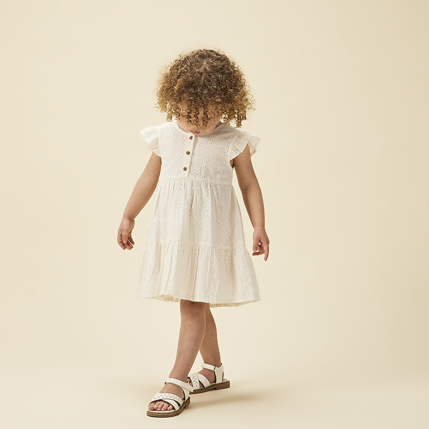 Φόρεμα κοντομάνικο με δαντέλα για bebe κορίτσι 