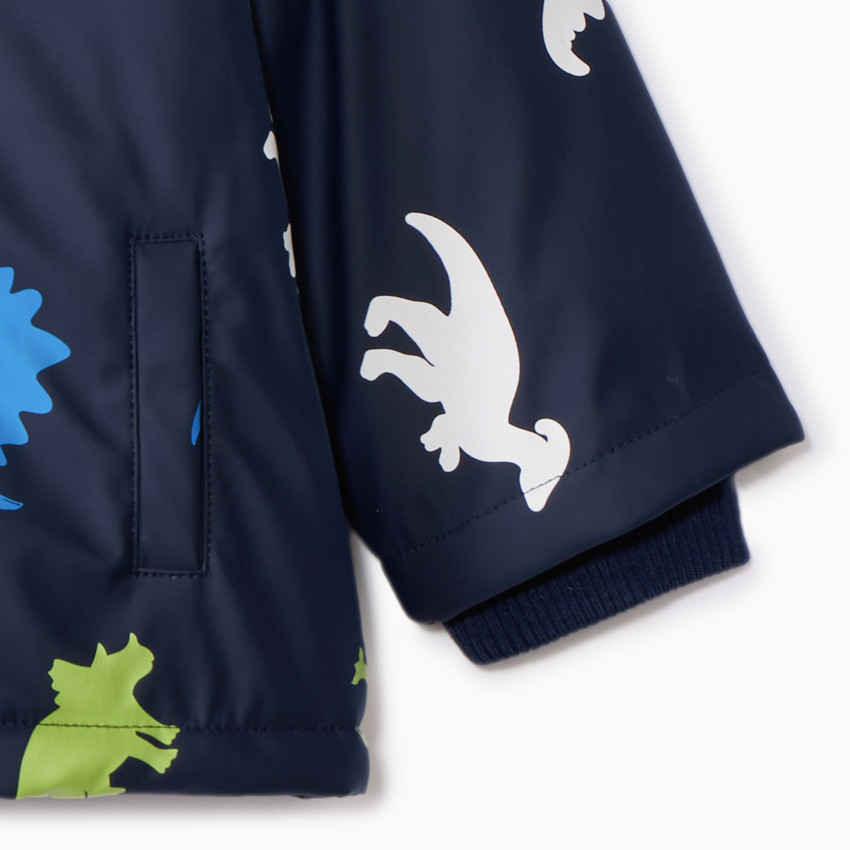 Parka gomme à couleur changeante imprimé dinos pour bébé garçon 
