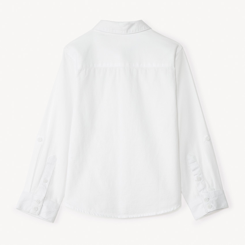 Πουκάμισο με μακριά μανίκια μονόχρωμο και αφαιρούμενη γραβάτα για αγόρι 