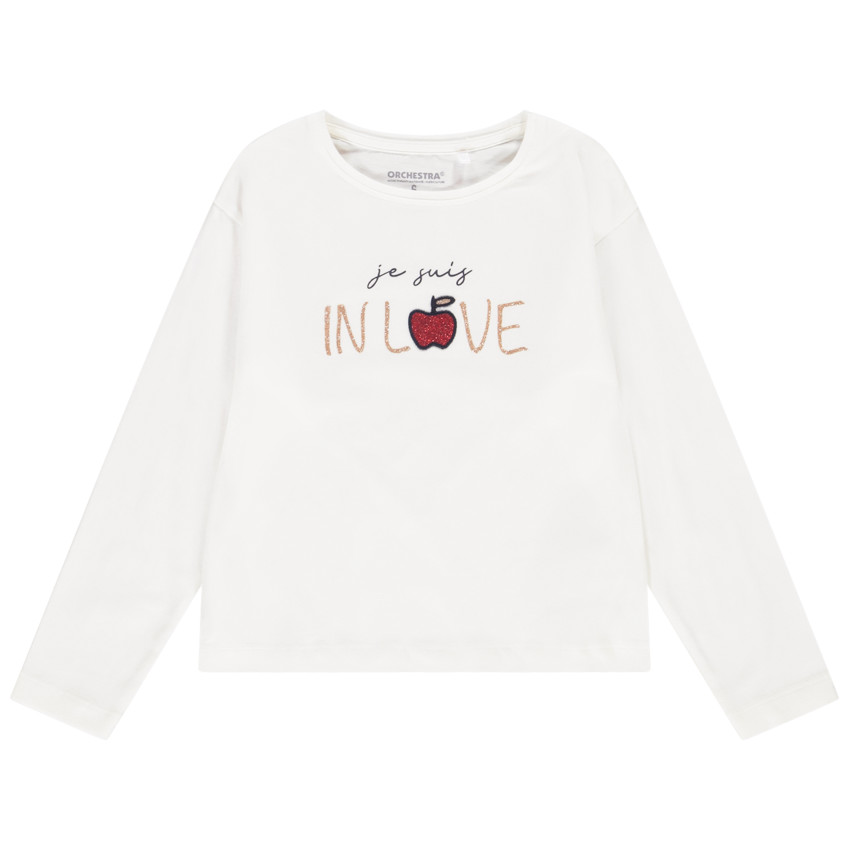 T-shirt manches longues avec print brillant pour fille 