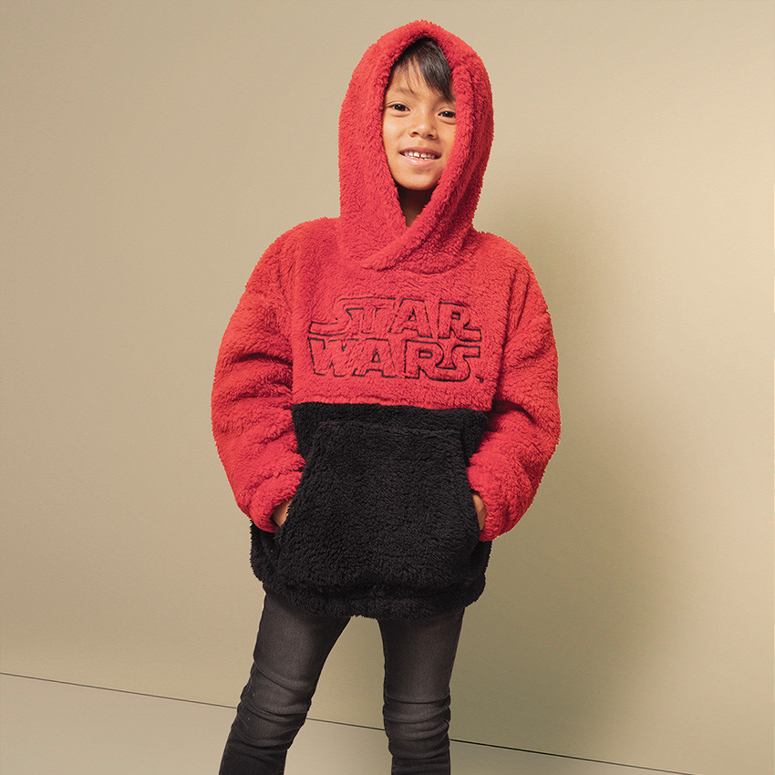 Sweat en sherpa bicolore avec broderie Star Wars 