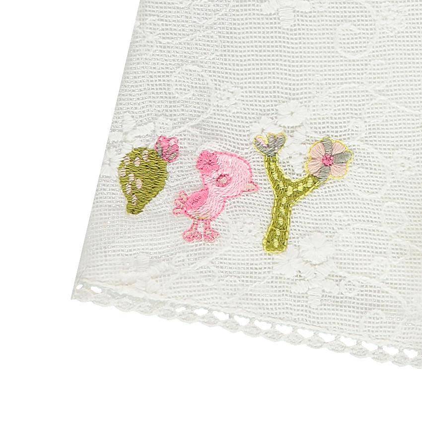 Αμάνικο φόρεμα από δαντέλα με κεντήματα και πον-πον  