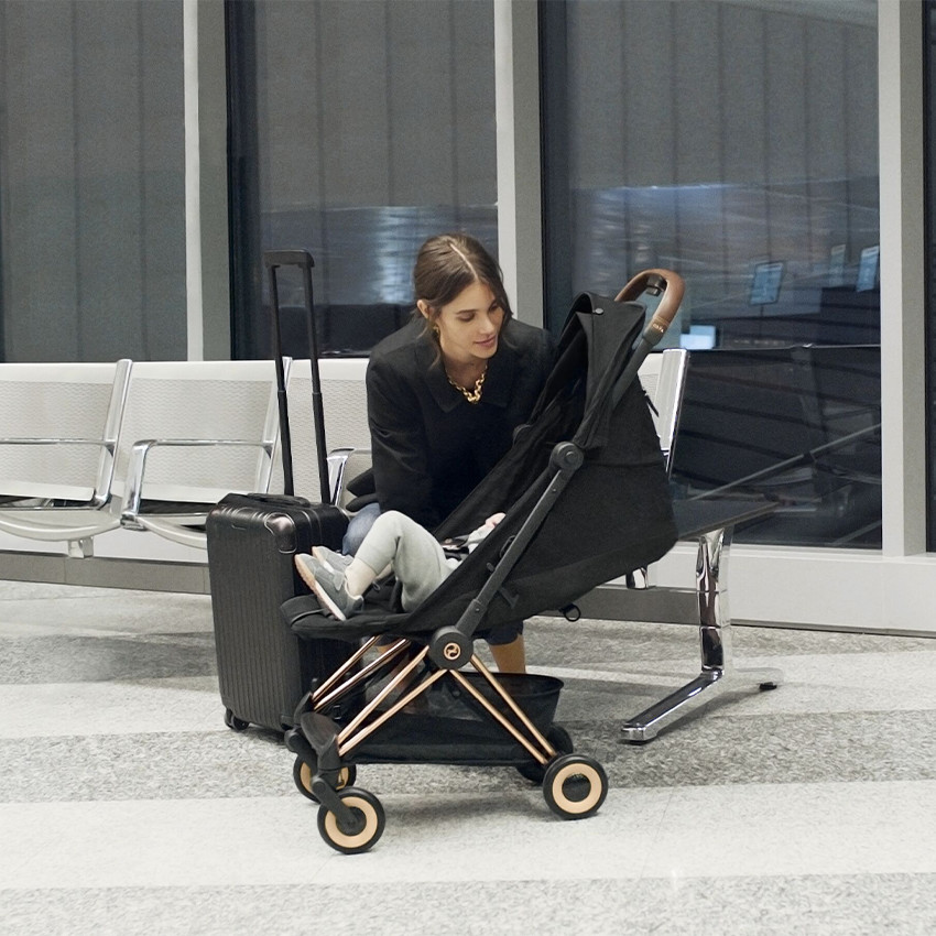 "Καρότσι ultra-compact Coya ροζ χρυσό/καφέ μαύρο" 