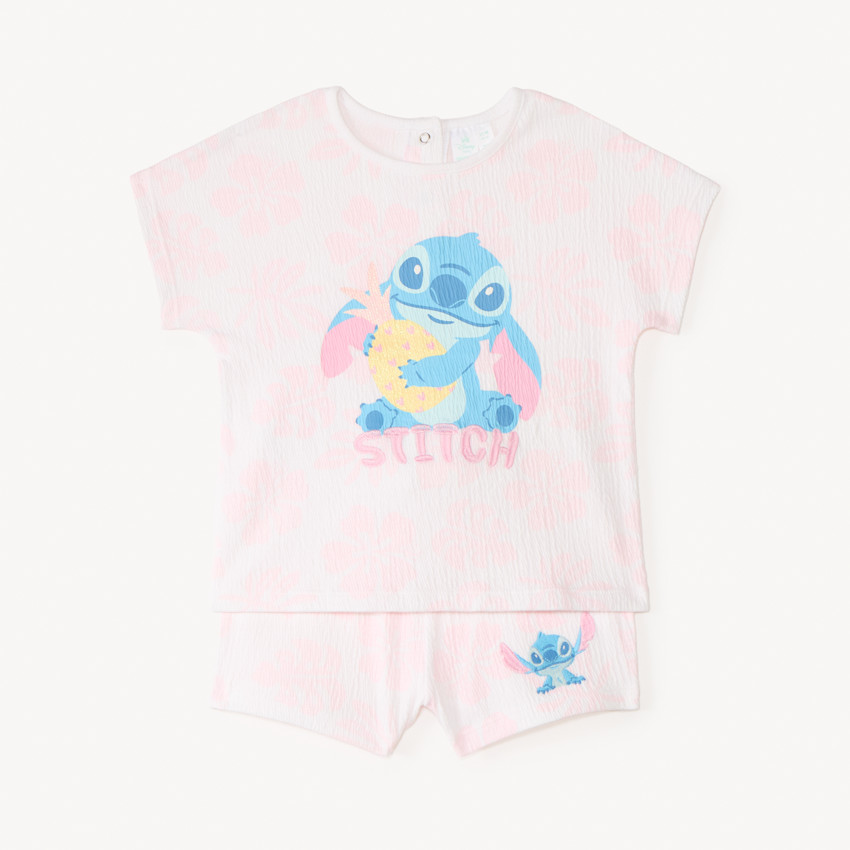 Σετ κοντό 2 κομματιών μπλούζα + σορτσάκι Stitch Disney κορίτσι μωρό 