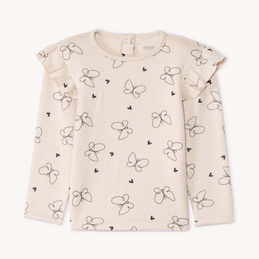 Μακρυμάνικο μπλουζάκι με βολάν για μωρό κορίτσι 