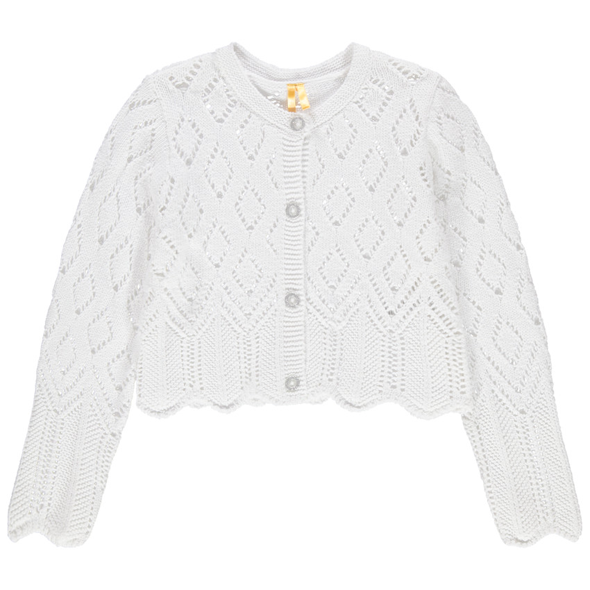 Ζακέτα με αζούρ πλέξη και μεταλλιζέ κουμπιά 