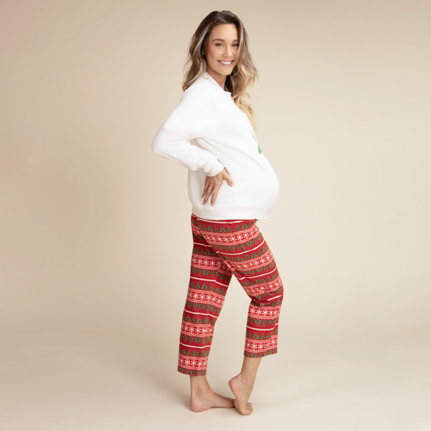 Πιτζάμα εγκυμοσύνης 2 τμχ. από sherpa με σχέδιο Χριστουγέννων 
