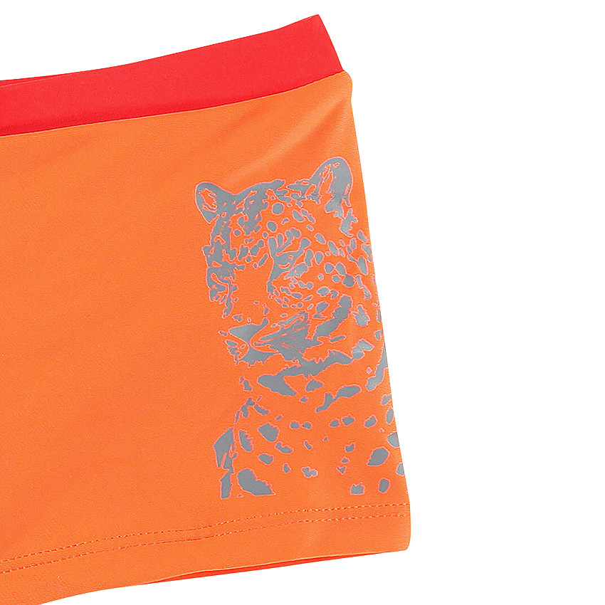 Μονοχρωμος μαγιό boxer με σχέδιο λεοπάρ. 