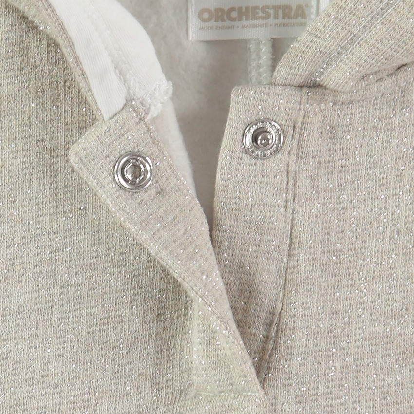 Jogging bicolore en molleton avec coeur effet pétales  