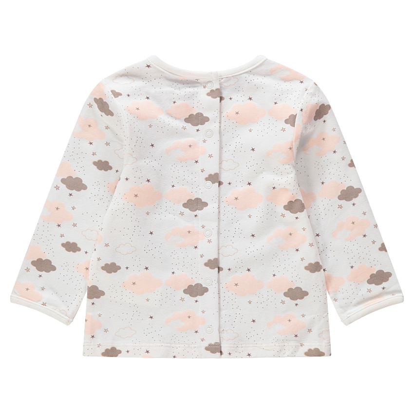 Μακρυμάνικη μπλούζα ζέρσεϊ με τυπωμένα συννεφάκια σε όλη την επιφάνεια 