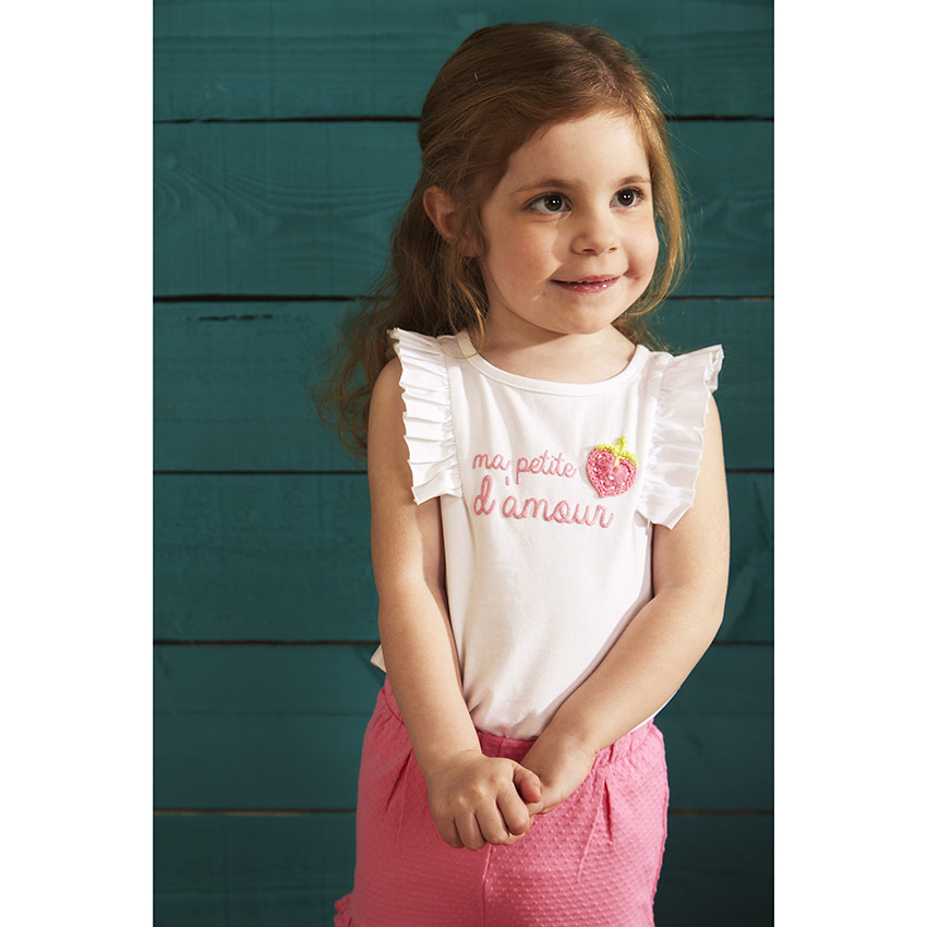 Σετ κοντό με σορτς εφέ κλοκέ για bebe κορίτσι 