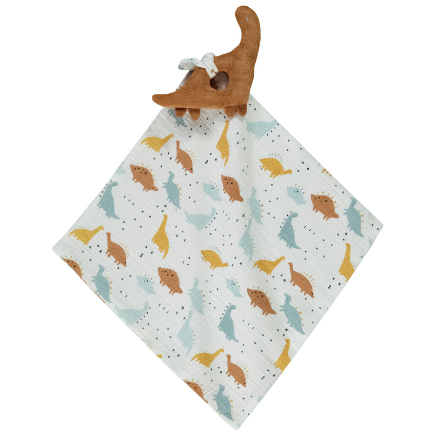 Doudou dinosaure avec lange pour bébé garçon 