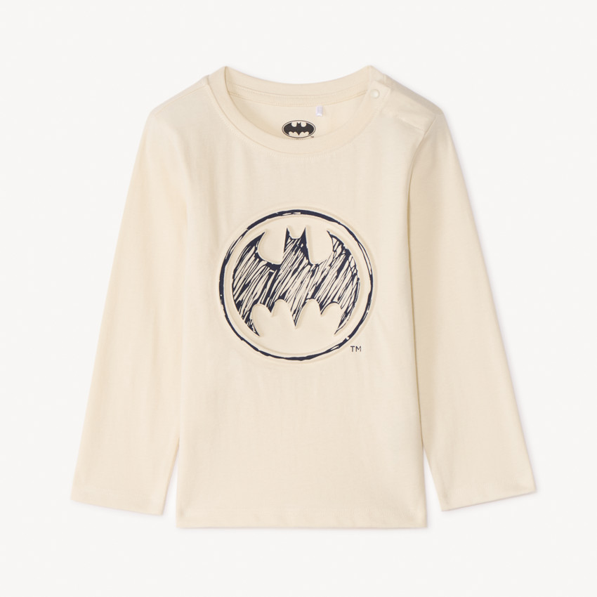 T-shirt à manches longues en relief avec imprimé Batman Warner pour garçon bébé 