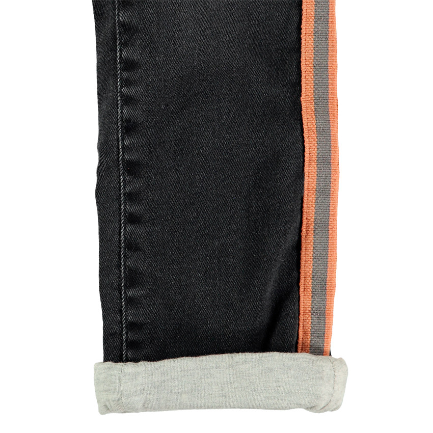 Jean slim effet used à bandes sur les côtés  Additional Jean slim effet used à bandes sur les côtés