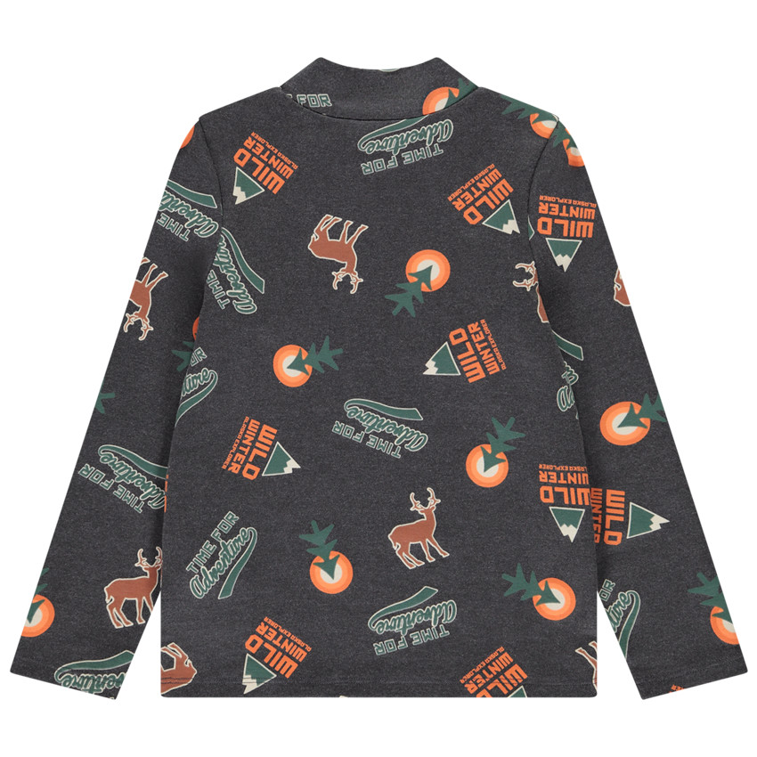 Πλεκτό με ψηλό λαιμό και φαντεζί σχέδιο για αγόρι 