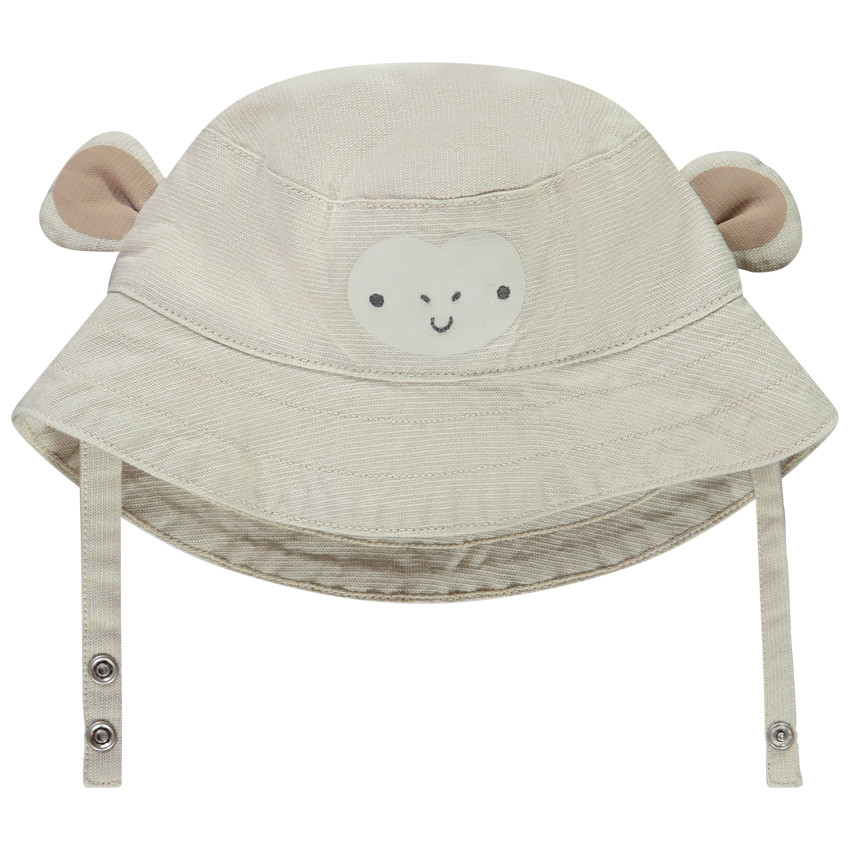 Bob en toile avec oreilles 3D + broderie pour bébé garçon 