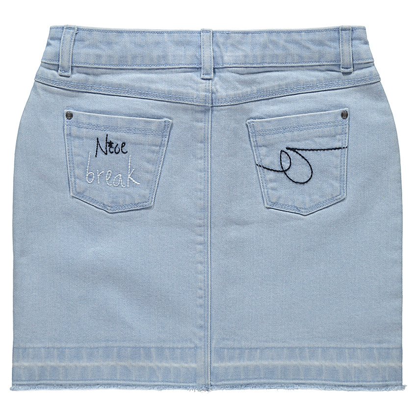 Παιδικά - Κοντή τζιν με used όψη και μεταλλικά πριτσίνια 