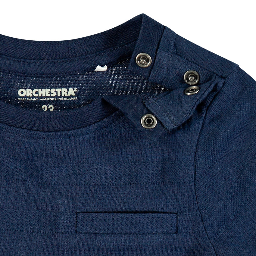 T-shirt κοντομάνικο πλεκτό φαντεζί με τσέπη 