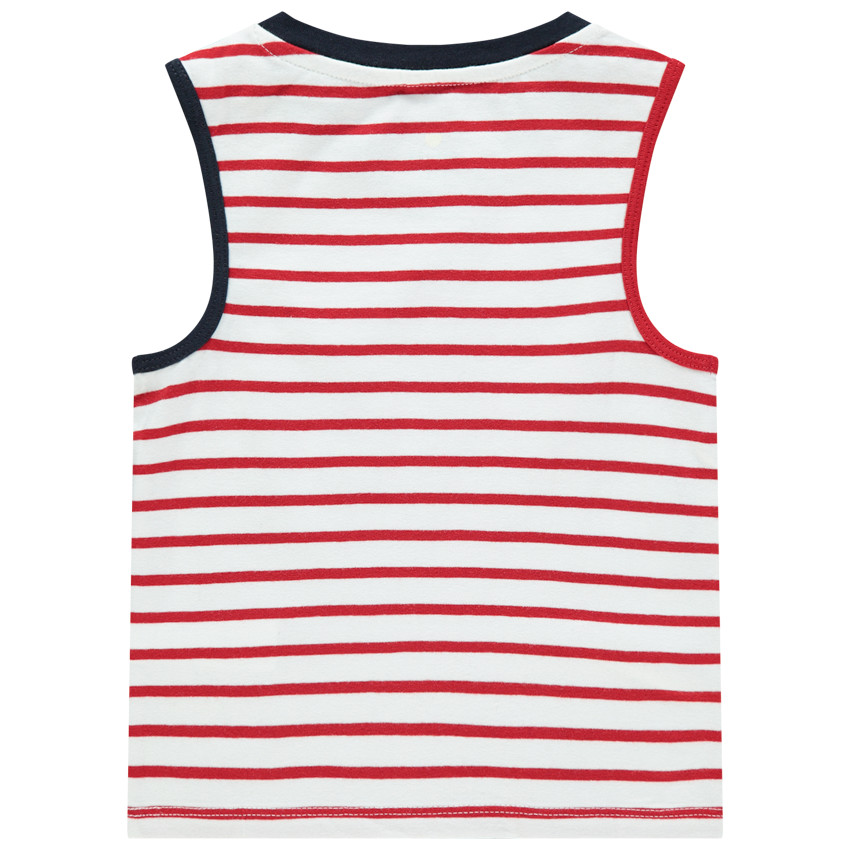 Αμάνικο μπλουζάκι με οργανικό βαμβάκι ριγέ σχέδιο Smiley 