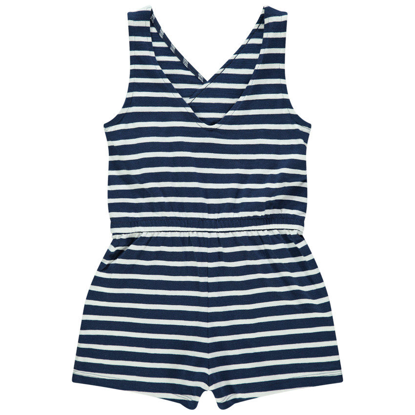 Combi κοντό jersey ριγέ με βολάν 