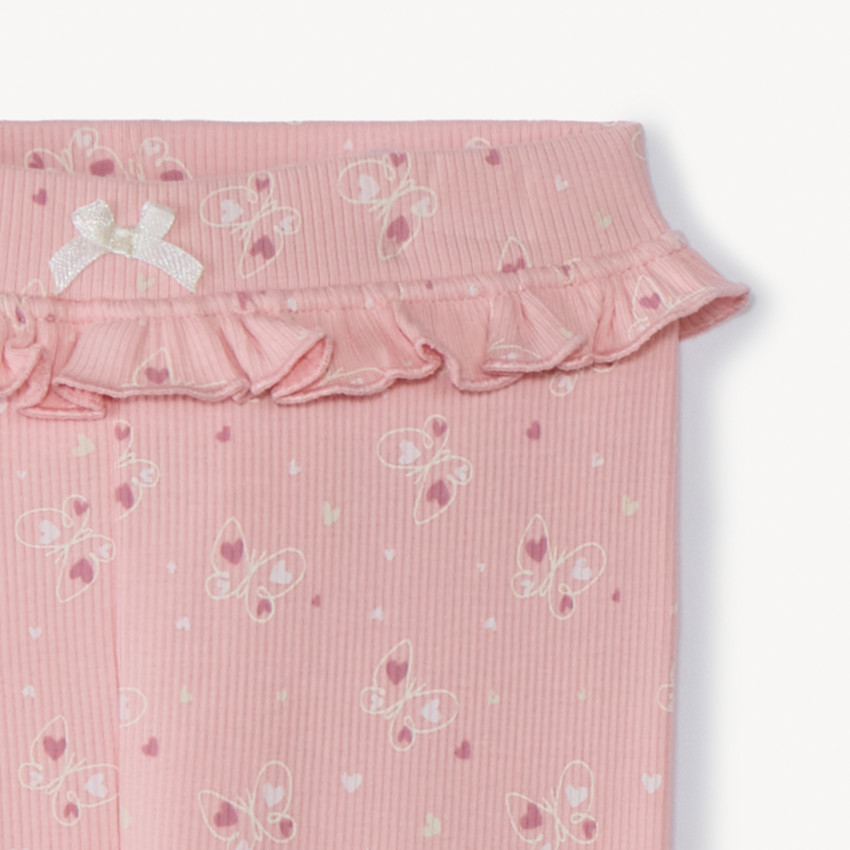 Μακρύ κολάν κοτλέ με φαντεζί τύπωμα για bebe κορίτσι 