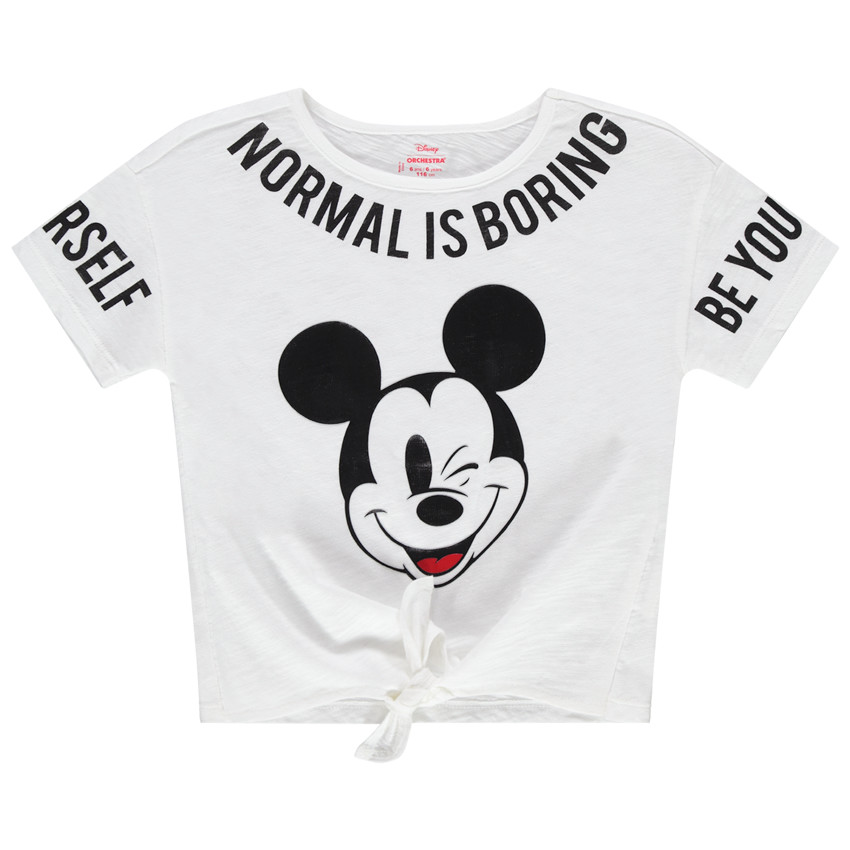 Κοντομάνικη μπλούζα με τυπωμένες φράσεις και τον Mickey της Disney  Additional Κοντομάνικη μπλούζα με τυπωμένες φράσεις και τον Mickey της Disney
