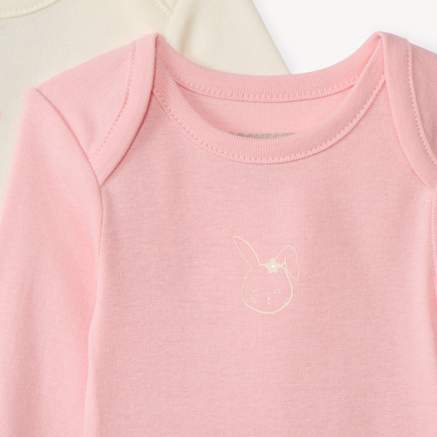 Lot de 5 bodies manches longues printés pour bébé fille 