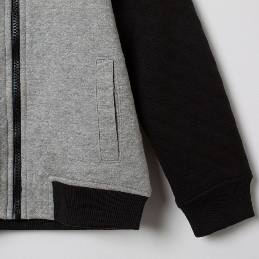 Ζακέτα molleton δίχρωμη για αγόρι 