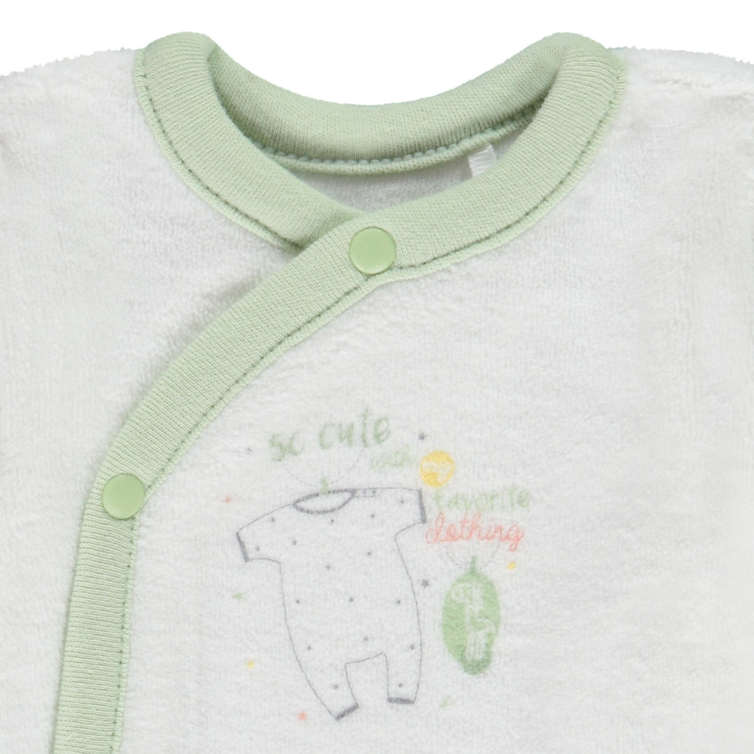 Μακριά ολόσωμη φόρμα σε πλεκτό effet cache-coeur βελουτέ για πρόωρο bebe 