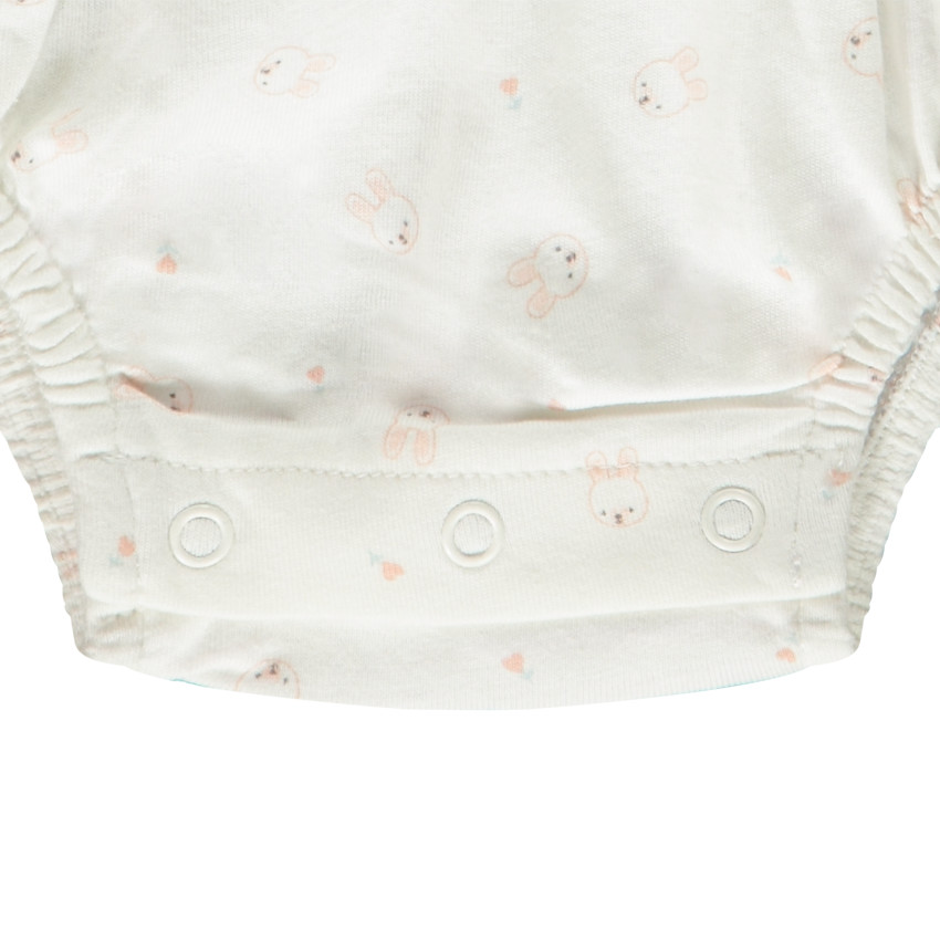 Combi κοντό σε jersey imprimé lapins pour bébé fille 