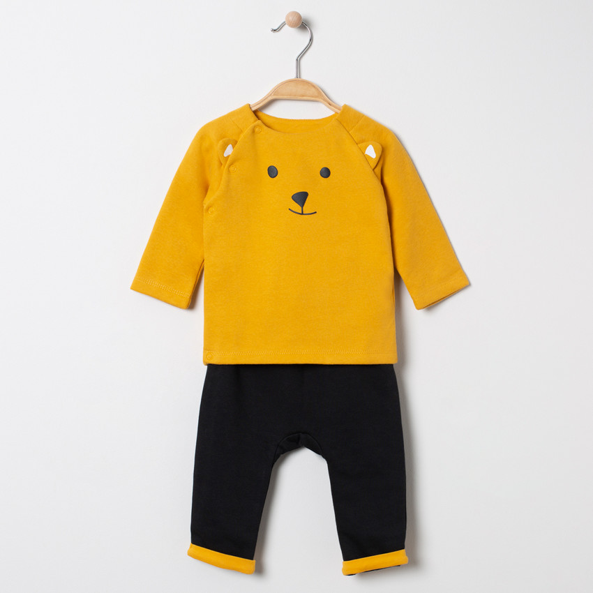 Σετ δίχρωμο σχέδιο ourson με μήνυμα στο πίσω μέρος για bebe αγόρι 